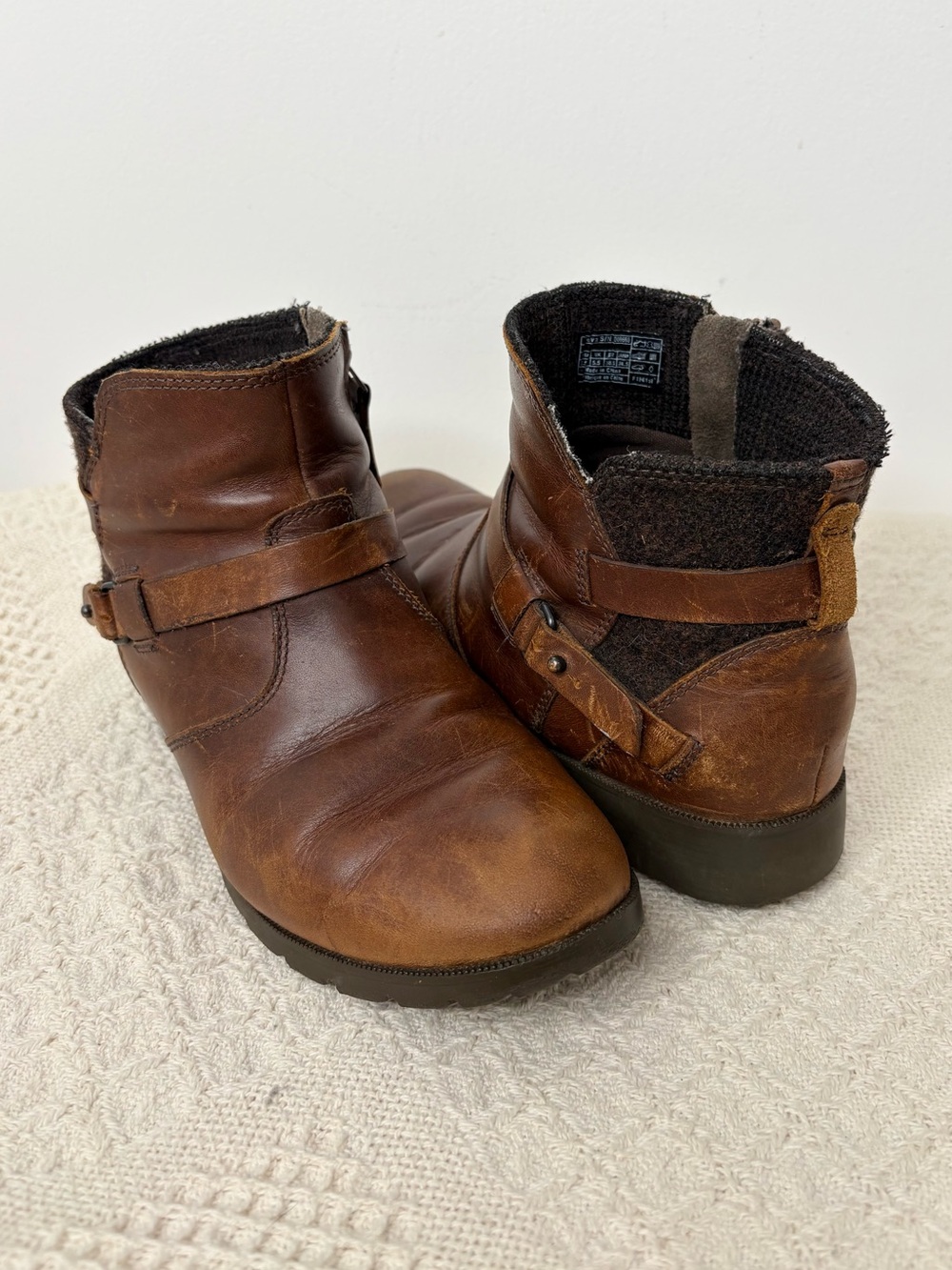 Teva De La Vina Ankle Boot Brown Leather Wool Waterproof Fall Winter